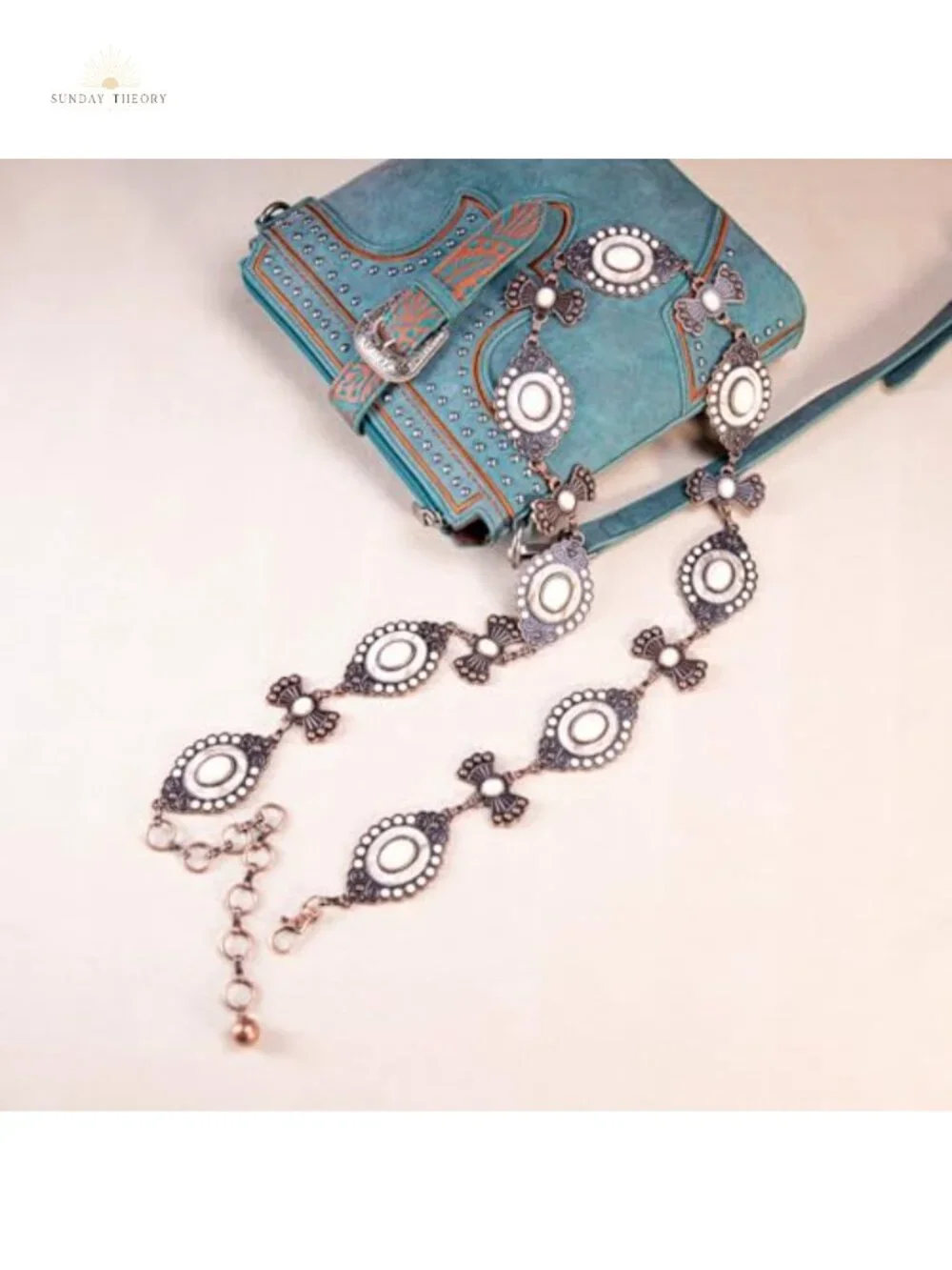 Western Concho Chain Belt Women Adjustable